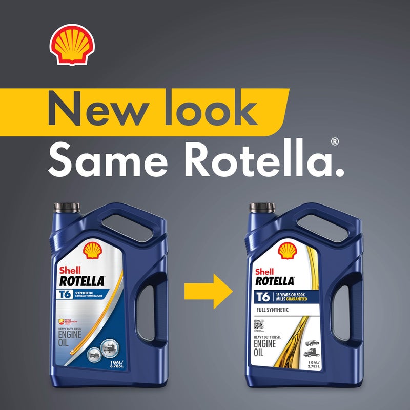 Shell Rotella T6 Full Synthetic 15W-40 Diesel Engine Oil, 1 Gallon - Image 5