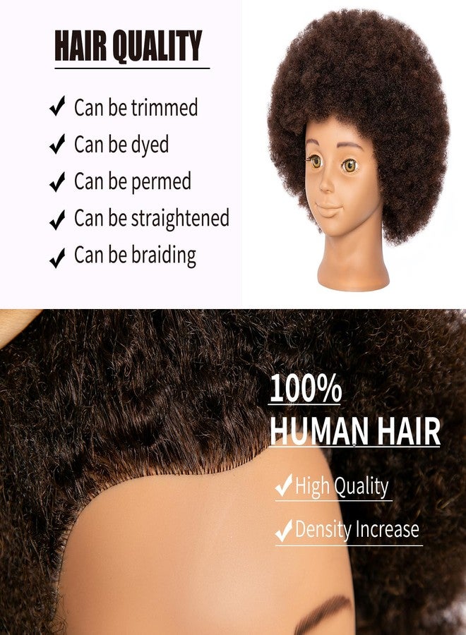 headdoll Mannequin Head Human Hair African Mannequin Head with 100% Human Hair Manikin Doll Head for Hair Styling with Cute appearance and embed Curly Cosmetology Manican Mannequins Heads with Stand - Image 5