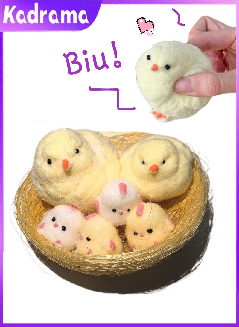 كادراما لعبة تخفيف التوتر، دجاجة صفراء مخملية للكبار والصغار، هدية عيد ميلاد، لعبة ممتعة - Image 1