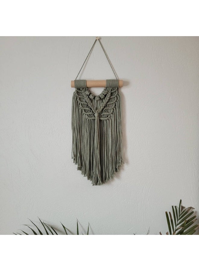 Antikiano An elegant handmade macrame piece, carefully crafted from natural cotton threads. It combines simplicity and beauty in a modern bohemian design. Featuring balanced knots and fine details, it adds a unique artistic touch to any space. Perfect for decorating walls in bedrooms, living rooms, or hallways, and also makes a special gift for lovers of handmade decor and boho style. - Image 2