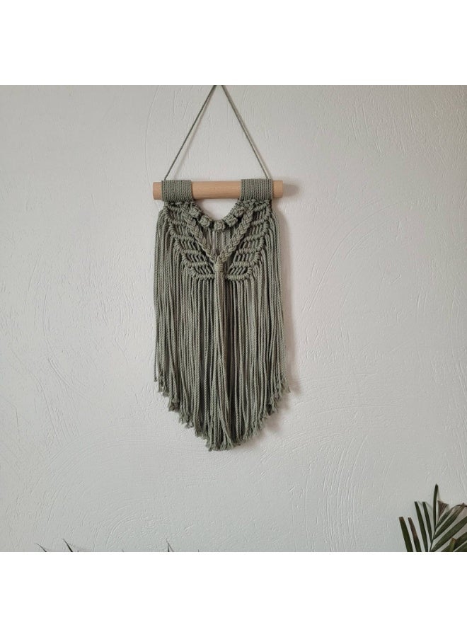 Antikiano An elegant handmade macrame piece, carefully crafted from natural cotton threads. It combines simplicity and beauty in a modern bohemian design. Featuring balanced knots and fine details, it adds a unique artistic touch to any space. Perfect for decorating walls in bedrooms, living rooms, or hallways, and also makes a special gift for lovers of handmade decor and boho style. - Image 1