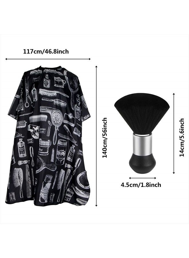 FEBSNOW Professional Hair Cutting Cape with Neck Duster Brush, Salon Barber Cape, Hair Cutting Accessories (Floral Print)  - Image 2