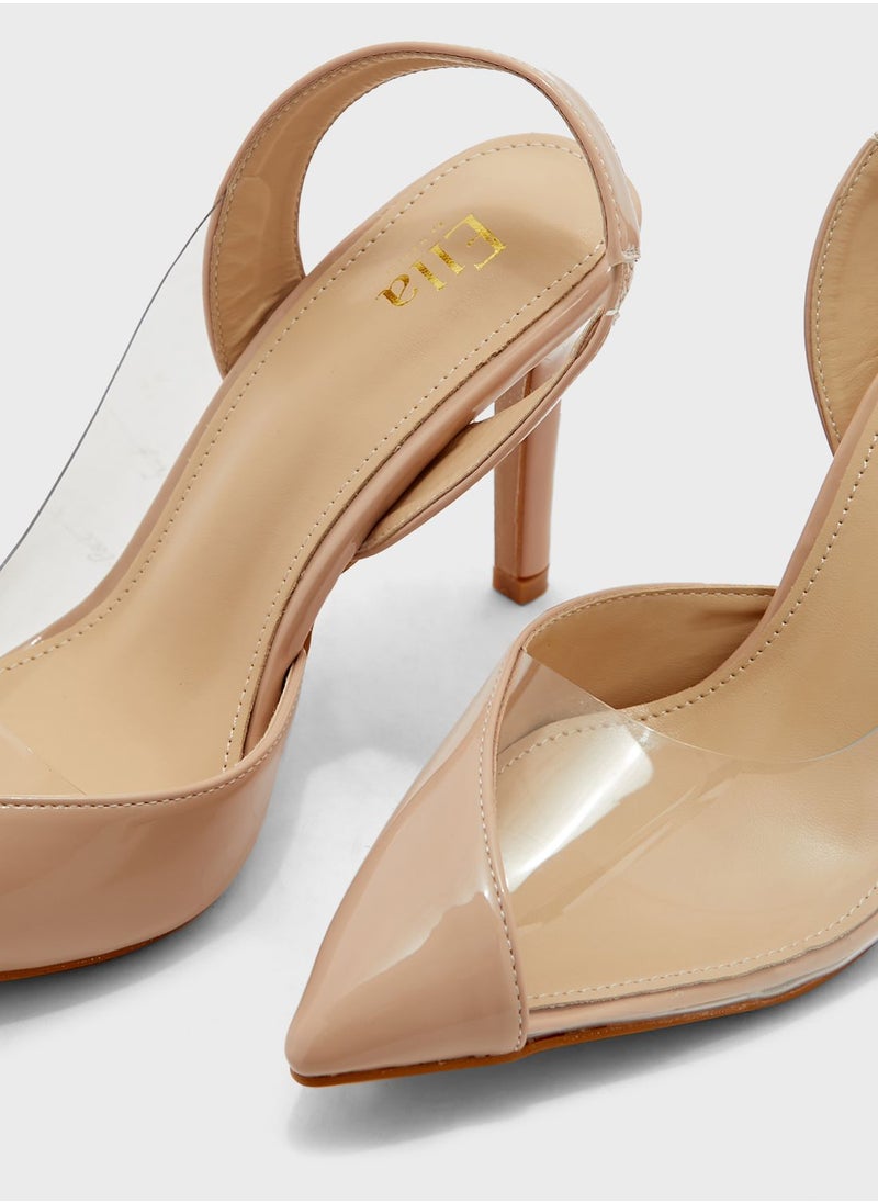 ELLA - Asymmetric Clear Pointed Pump - Image 1