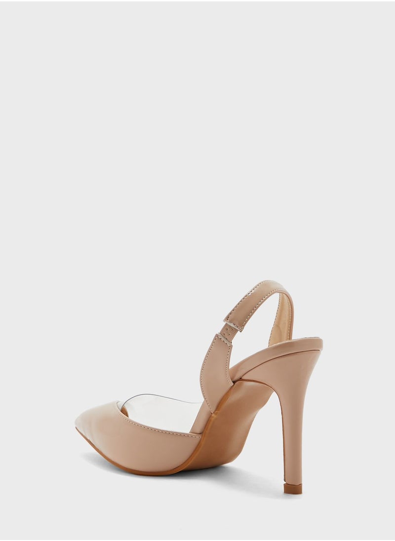 ELLA - Asymmetric Clear Pointed Pump - Image 1