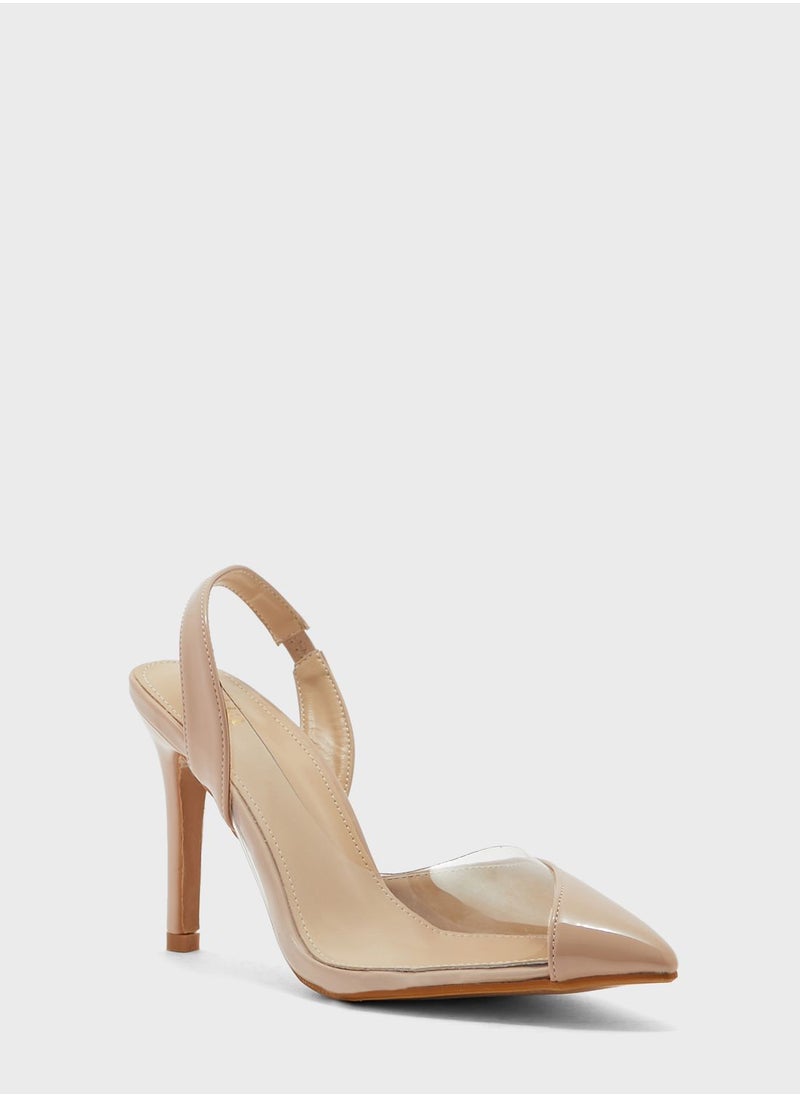 ELLA - Asymmetric Clear Pointed Pump - Image 1