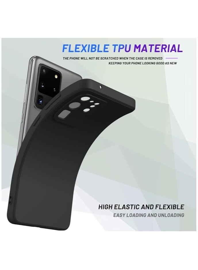 Case for Samsung Galaxy 20 Ultra Back Cover Slim Fit for Soft TPU Cover Flexible Silicone Cover Matte Samsung Galaxy S20 Ultra Black - Image 4