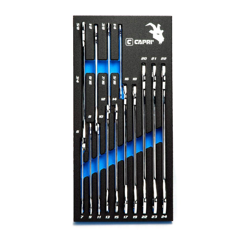 Capri Tools SuperThin Open End Wrench Set Master Set CP1185014MST Silver