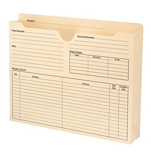 Smead Project File Jacket, Reinforced Straight-Cut Tab, Preprinted Front, Back and Tab, 2" Expansion, Letter Size, Manila, 50 per Box (75622) (Pack of 1) - Image 4