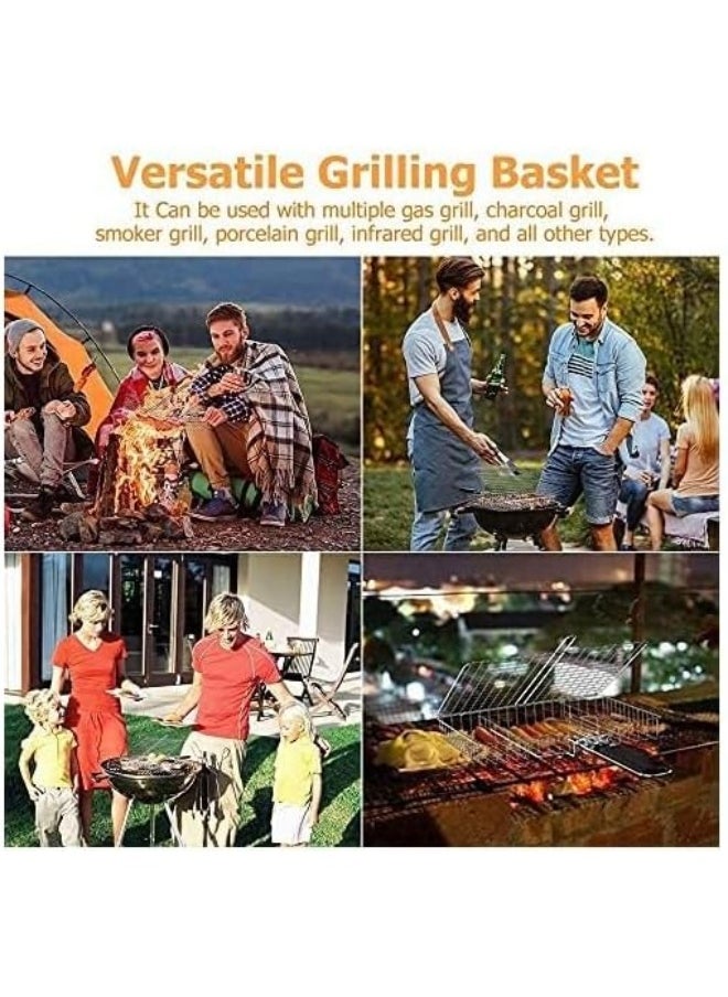 GO2CAMPS GO2CAMPS BBQ Grill Net with Wooden Handle, Size 5, Silver  - Image 4