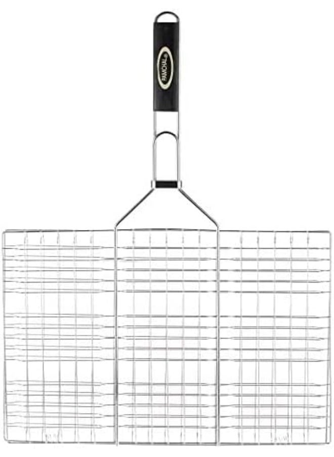GO2CAMPS GO2CAMPS BBQ Grill Net with Wooden Handle, Size 5, Silver  - Image 2