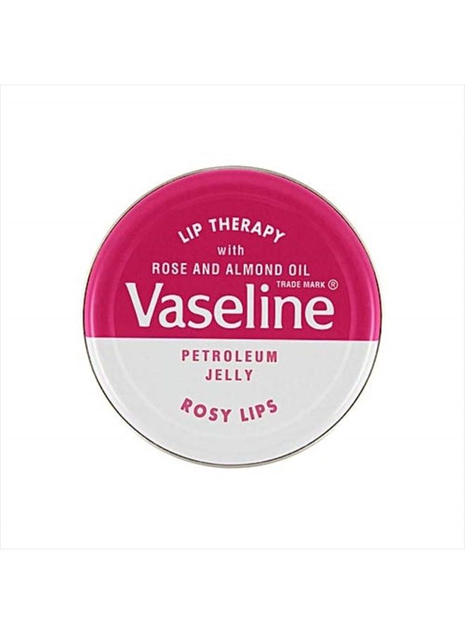 Vaseline Lip Therapy Petroleum Jelly 20g With Rose & Almond Oil Rosy Lips - Image 2