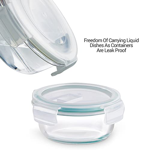 Treo by Milton All Fresh Premier Glass Tiffin with Bag, Set of 8 (3 Containers, 400ml Each; 1 Steel Bottle, 750 ml; 2 - Pickle/Chutney Dabba, 30ml Each; 1 Salad/Papad Dabba, 200ml; 1 Dining Mat) - Image 5