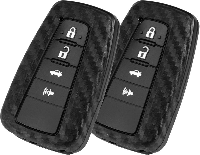 WORCAS Key Fob Case - Carbon Fiber Silicone Cover (2 Pcs) - Image 1