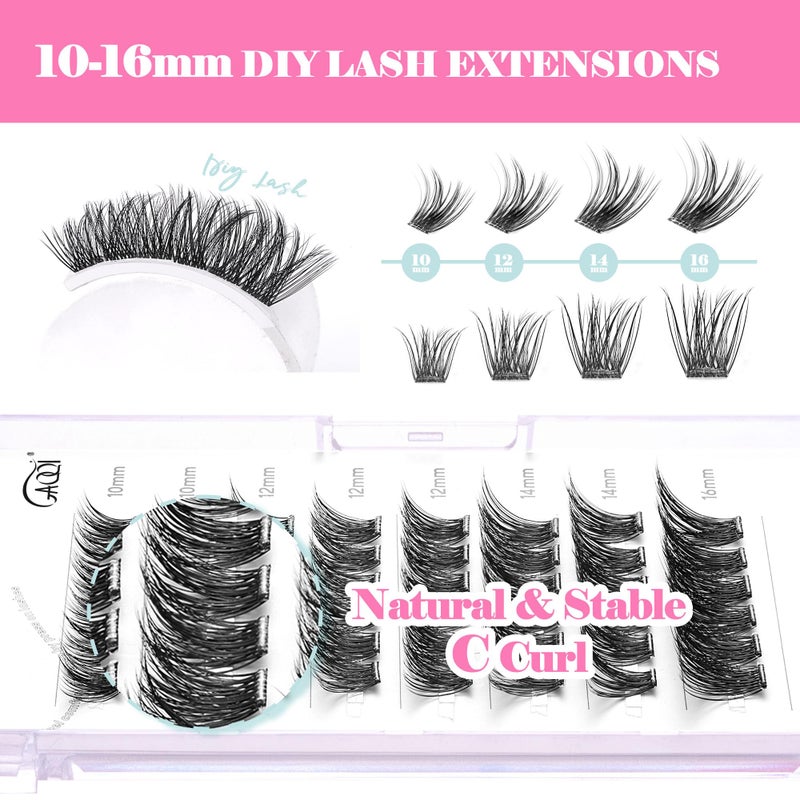 GAQQI Self Adhesive Lash Clusters, No Glue Eyelash Clusters 10-16mm Full & Volume Self Adhesive False Eyelashes, No Band Glueless Lashes - Image 5