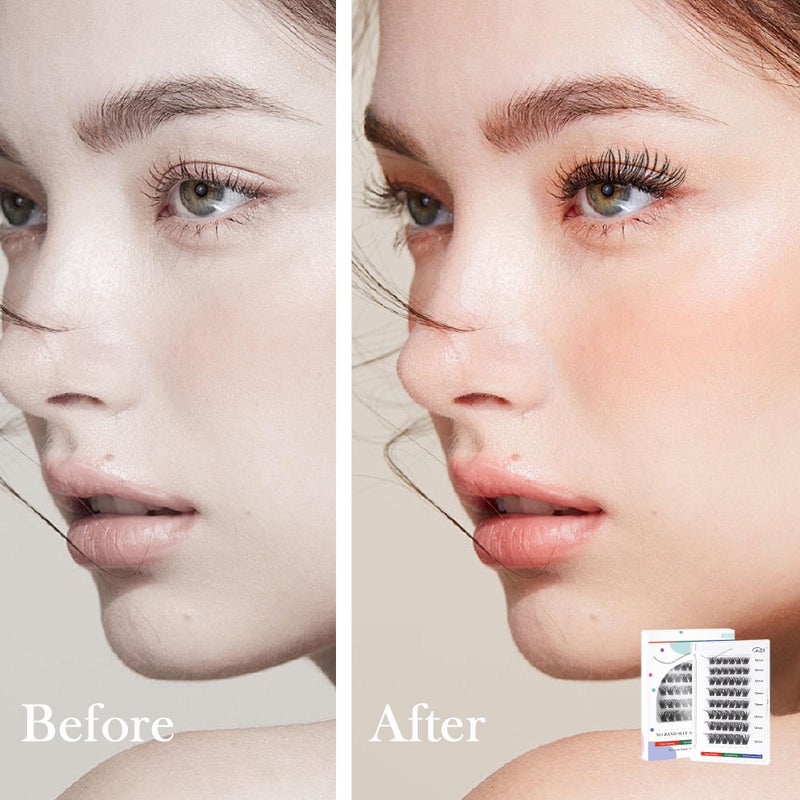 GAQQI Self Adhesive Lash Clusters, No Glue Eyelash Clusters 10-16mm Full & Volume Self Adhesive False Eyelashes, No Band Glueless Lashes - Image 2