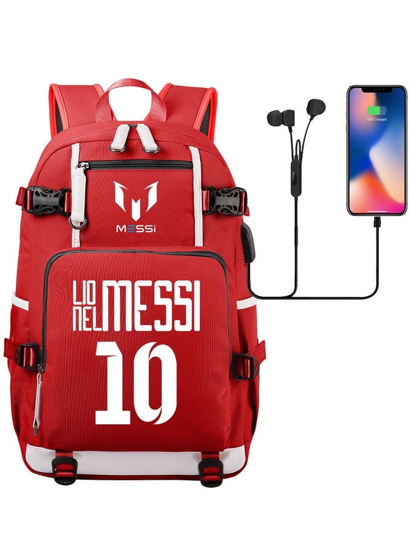 Sports Football Star Printed Youth Leisure Travel Backpack
