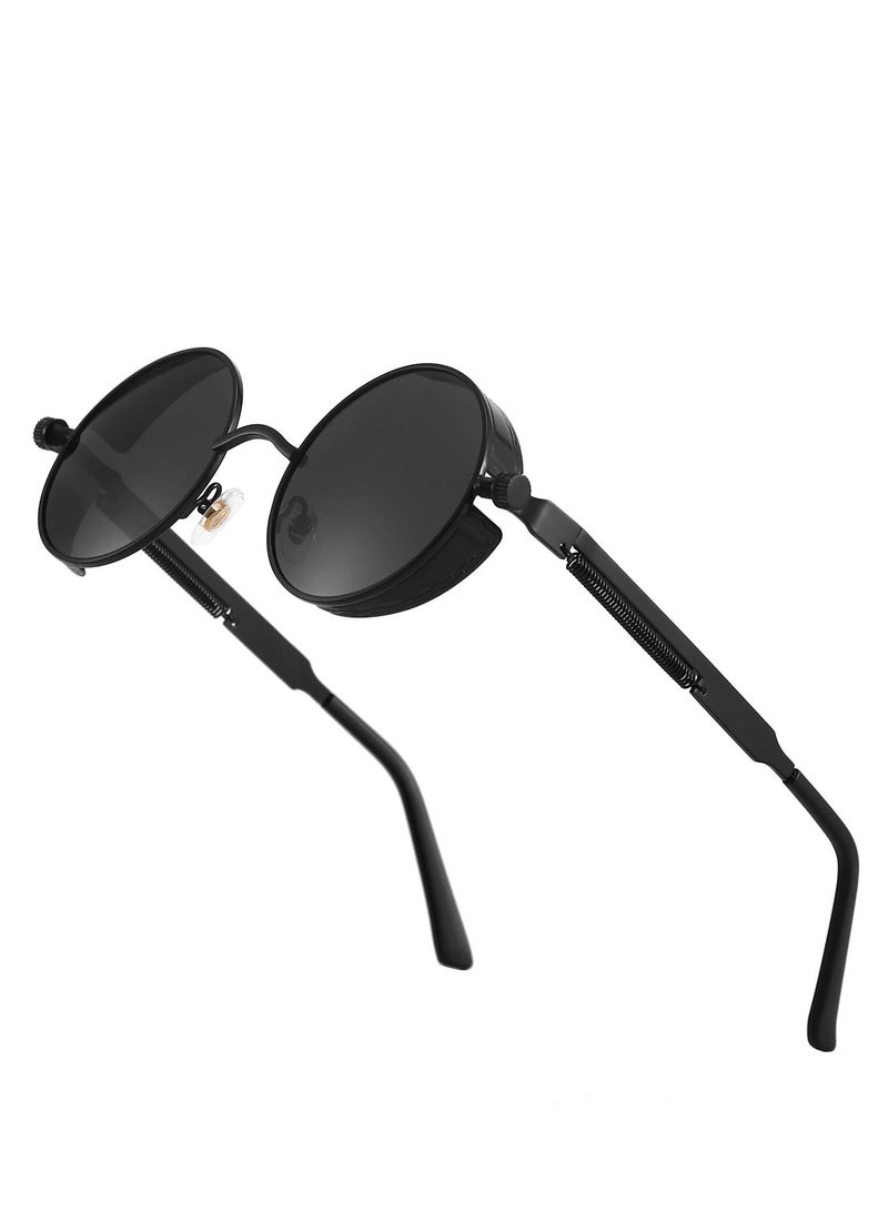 SYOSI Polarized Sunglasses Professional Uv Protection Round Shades Style Metal Circle Frame