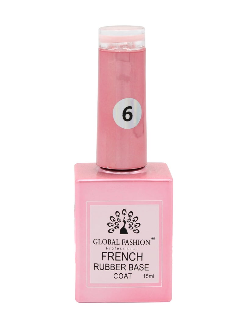 GLOBAL FASHION - GLOBAL FASHION FRENCH RUBBER BASE COAT: Long-Lasting, Durable, & Chip-Resistant Gel Nail Polish Base Coat | (06) - Image 1