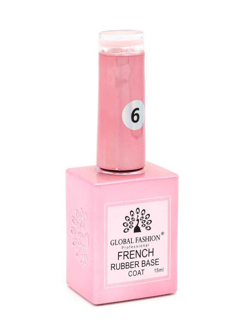 GLOBAL FASHION - GLOBAL FASHION FRENCH RUBBER BASE COAT: Long-Lasting, Durable, & Chip-Resistant Gel Nail Polish Base Coat | (06) - Image 1