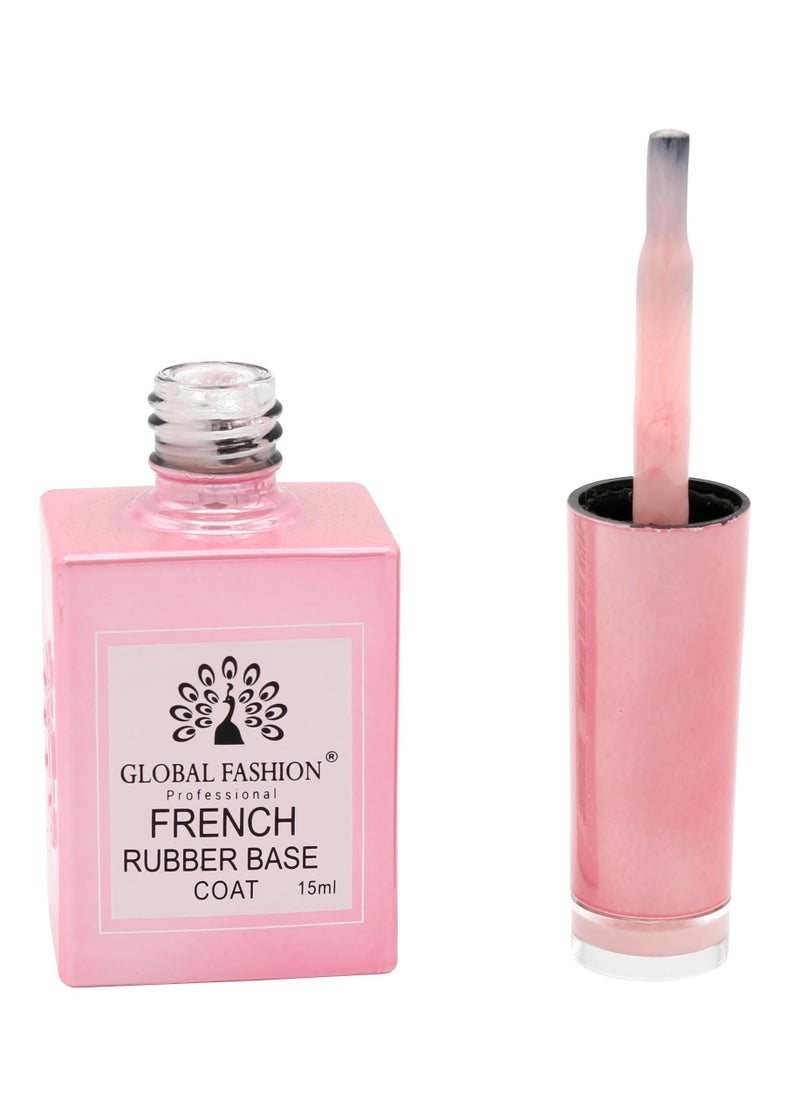 GLOBAL FASHION - GLOBAL FASHION FRENCH RUBBER BASE COAT: Long-Lasting, Durable, & Chip-Resistant Gel Nail Polish Base Coat | (06) - Image 1