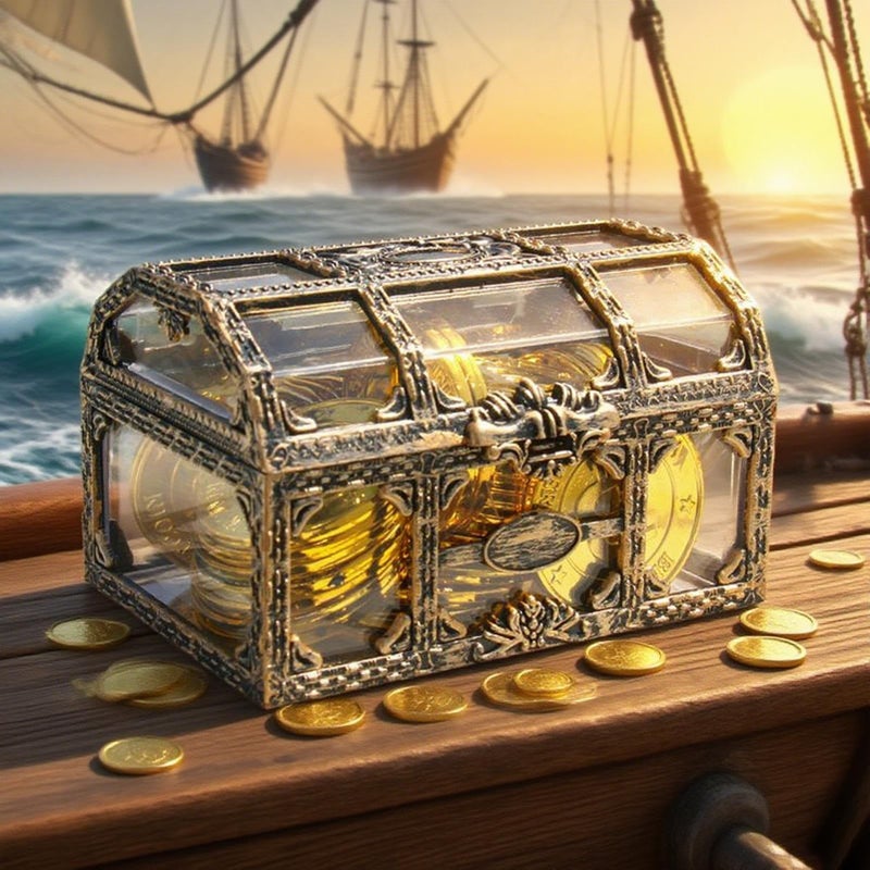 Small Portable Pirate Treasure Box For Summer Beach Party Pool Activities - Image 4