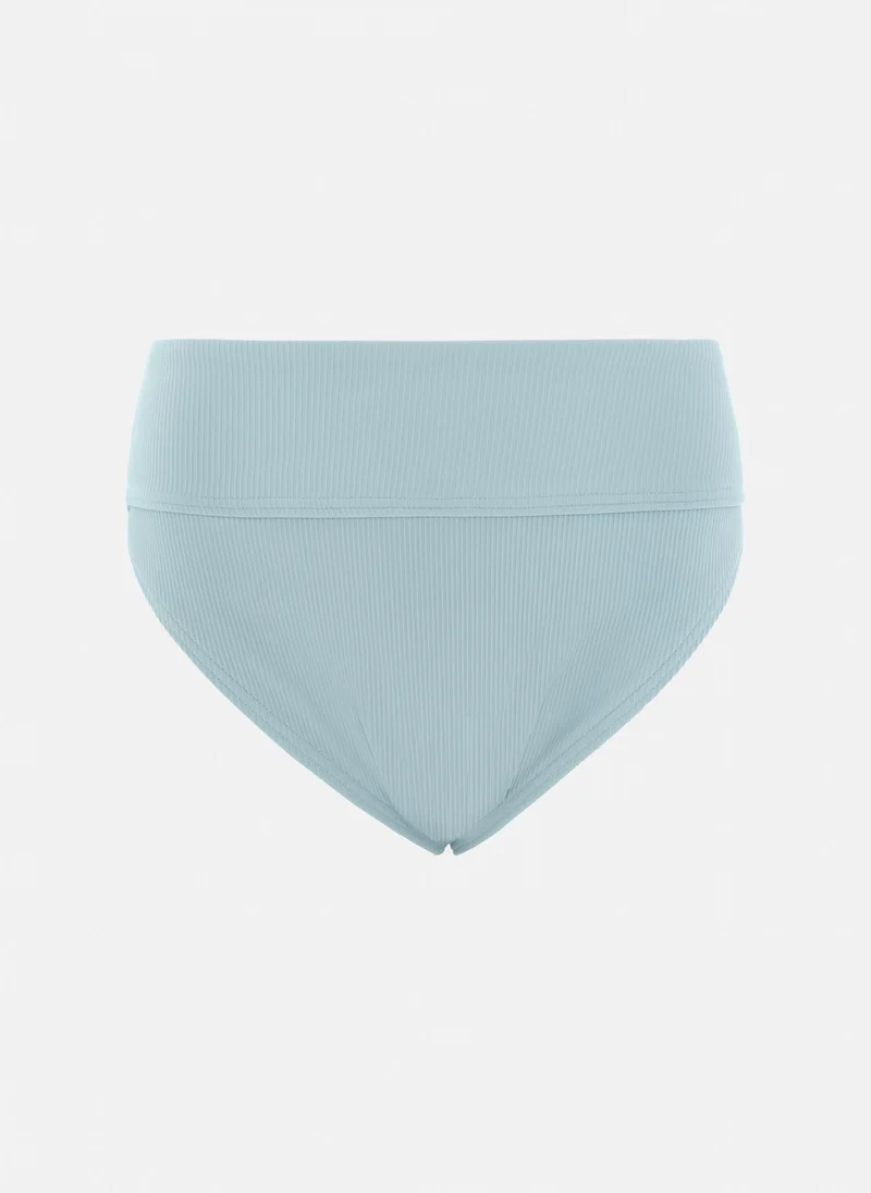 Lichi Ribbed high-rise bikini bottoms