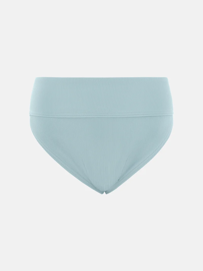 Lichi Ribbed high-rise bikini bottoms