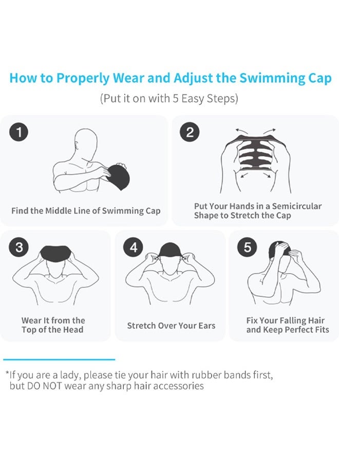 Swim Cap, Unisex Adult Size Comfortable and Breathable Swimming Cap , Fit Long Hair - Image 5