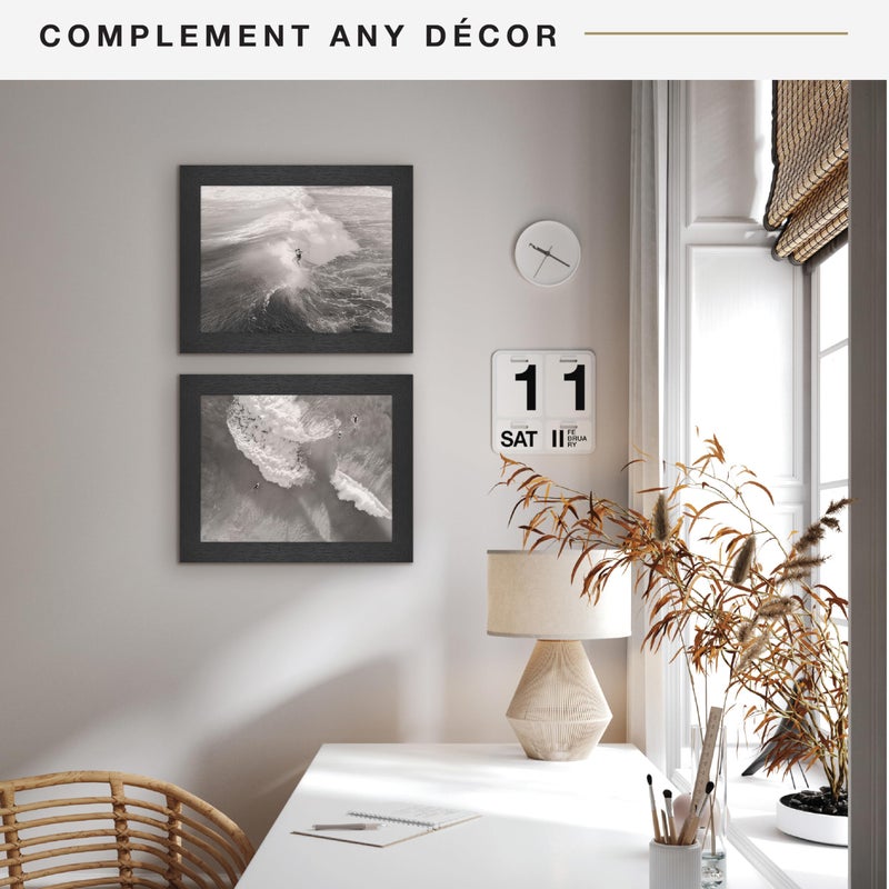 أم سي أس MCS Studio Gallery 8.5x11 إطار صورة أسود عربات الخشب ، إطار صورة للصور للصور الملصقات والمطبوعات الفنية و Eastel لعرض Tapletop (2 حزمة) - Image 3