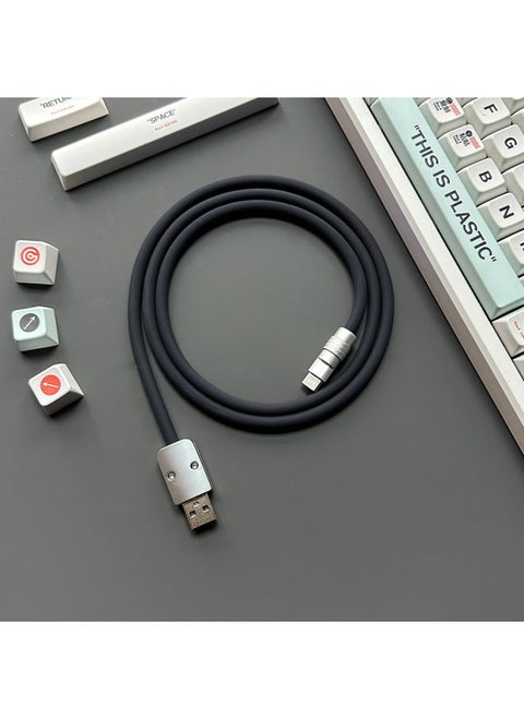 Super Soft Silicone Data Cable For Apple For Iphone For Huawei For Xiaomi OPPO Mobile Phone Tablet PD Super Fast Charging-Color:0.5 M USB To For Iphone 12W-Model:Black