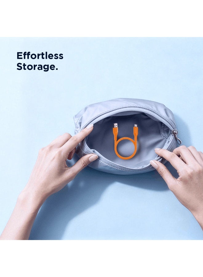 PHILIPS USB Type-A to Lightning Fast Charging Cable, 12W Fast Charging, 480Mbps Data Transfer, Nylon Braided, 1m, DLC4130VR/94 orange - Image 4