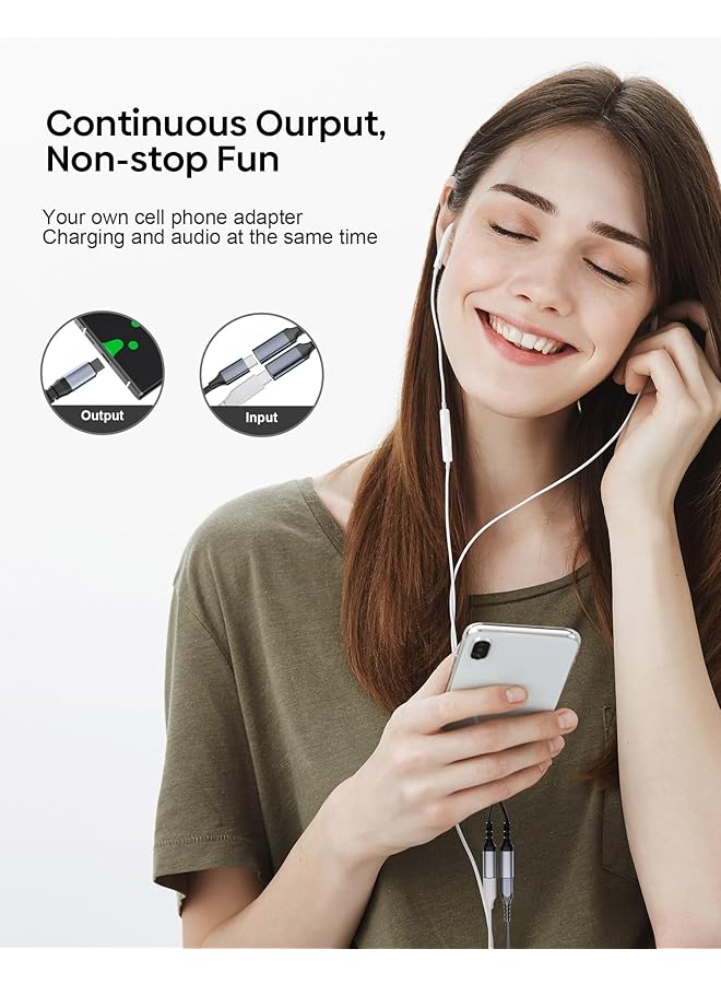 erorex Usb C Splitter Dual Usb C Headphone & Charger Adapter 2 In 1 Type C Audio Dongle Cable W Pd 60W Fast Charging Music & Call Support For Iphone 16 15 Pro Max Galaxy S24 S23 Pixel 9 8 7 Ipad Pro - Image 3