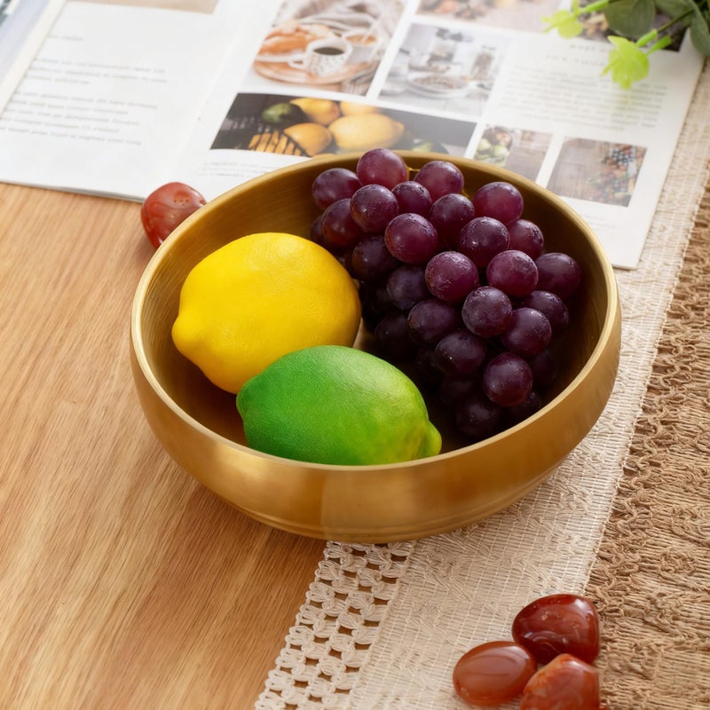 CM CHIC MONDAY Key Bowl for Entryway Table, Decorative Bowls and Key Dish Holder, Fruit Bowls for Kitchen Counter Table, 8.26" Gold - Image 3