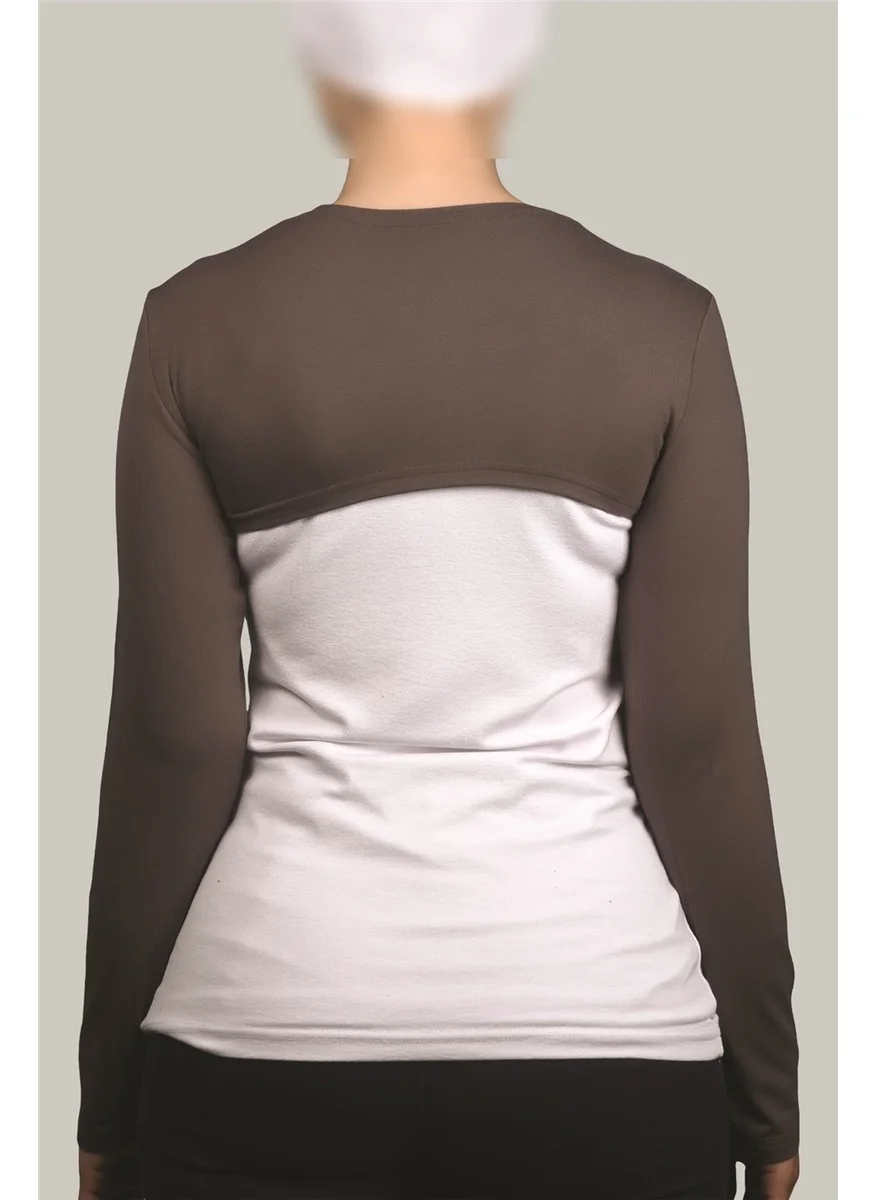 التوبة Long Sleeve Hijab Bolero - Dark Mink