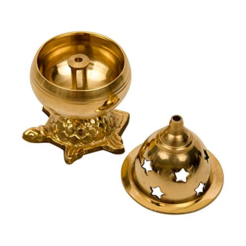 Spillbox Traditional handicrafted Brass Tortoise Diya with Lid|Oil Lamp|Deepak|Vastu|Deep with Lid|Kuber Diya with Tortoise|Pooja Diya|Puja Kuber Deep – Kachua Goblet - Image 3