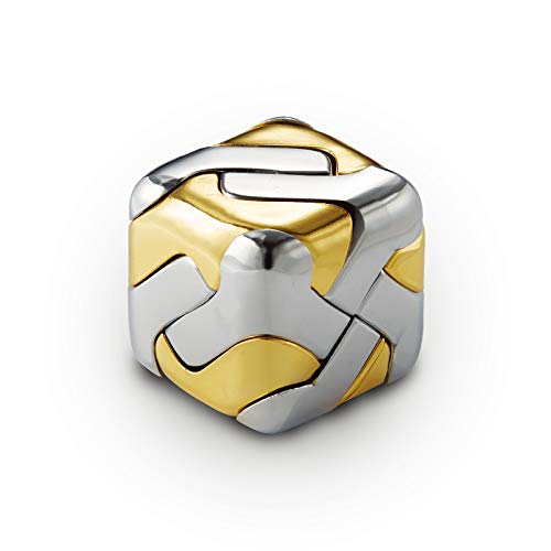 AZG Go 3D Brain Teasers Metal Puzzles Toy Mind Puzzles for Adults Hand Smart Gifts for Boy and Girls Gold and Silver - Image 1