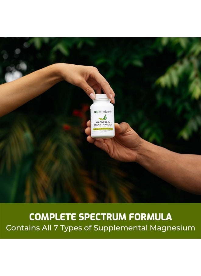 BiOptimizers - Magnesium Breakthrough Supplement 4.0 - Has 7 Forms of Magnesium: Glycinate, Malate, Citrate, and More - Natural Sleep and Brain Supplement - 30 Capsules - Image 1