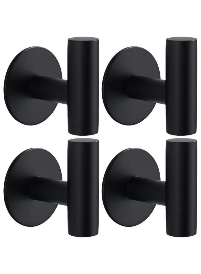 قطعتان من خطاطيف الفولاذ المقاوم للصدأ الأسود اللاصقة، خطاطيف حائط مقاومة للماء للمناشف والمعاطف والحمام - Image 3