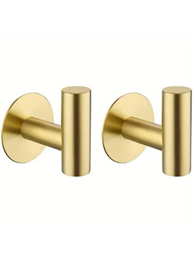 قطعتان من خطاطيف الفولاذ المقاوم للصدأ الأسود اللاصقة، خطاطيف حائط مقاومة للماء للمناشف والمعاطف والحمام - Image 2