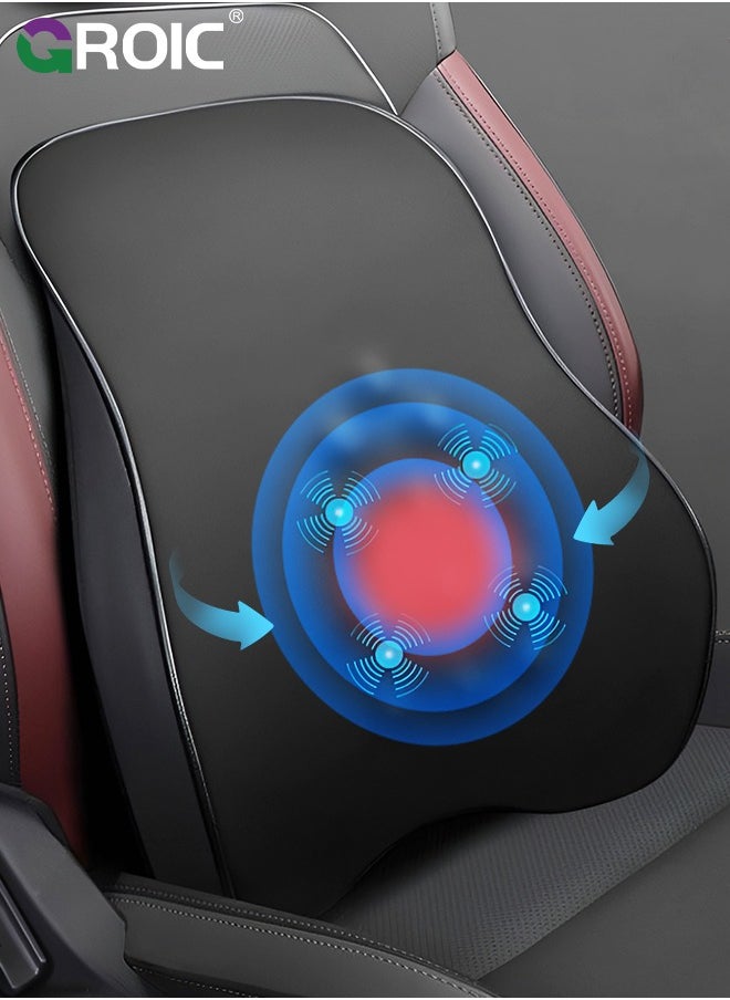 GROIC Car Seat Massage with Massage Function, Electric Back Lumbar Support Massage Pillow for Car, Memory Foam Design for Enhanced Comfort and Pain Relief - Ergonomic Support for Long Drives  - Image 1