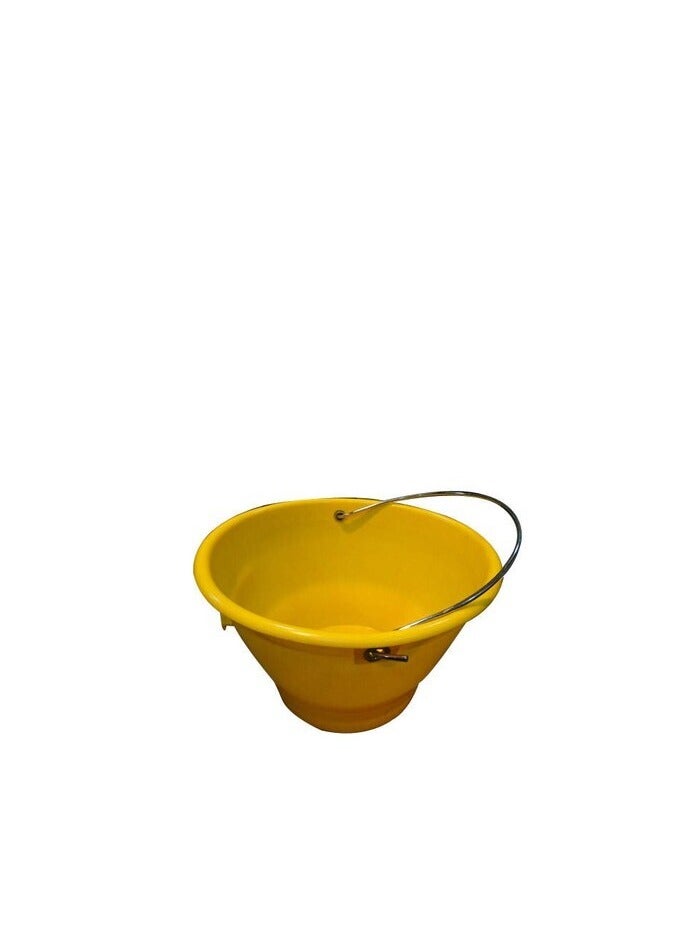 ABBASALI PVC Light Weight Bucket with Handle for Outdoor Gardeners,Construction Field etc With 3 Pair Gloves & 20Pcs Face Mask (6, YELLOW)  - Image 2
