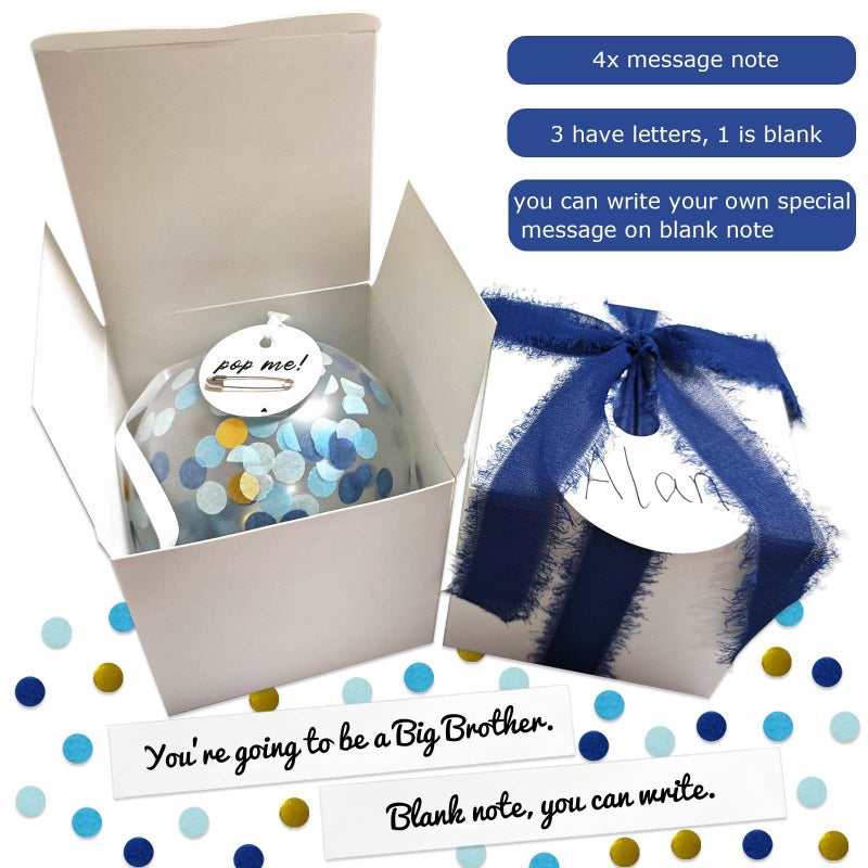Senfaro 2 Pregnancy Announcement Boxes Pop Balloon with Message Baby Pregnancy Reveal Gift Box Surprise Baby Announcement Ideas for Grandparents Dad Children Friends - Image 3