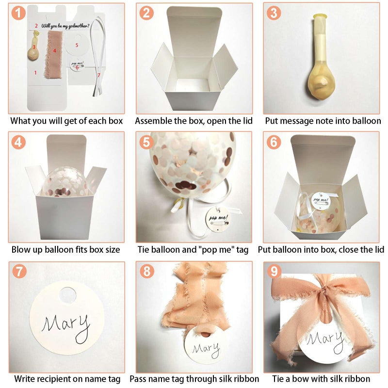 Senfaro 2 Pregnancy Announcement Boxes Pop Balloon with Message Baby Pregnancy Reveal Gift Box Surprise Baby Announcement Ideas for Grandparents Dad Children Friends - Image 4
