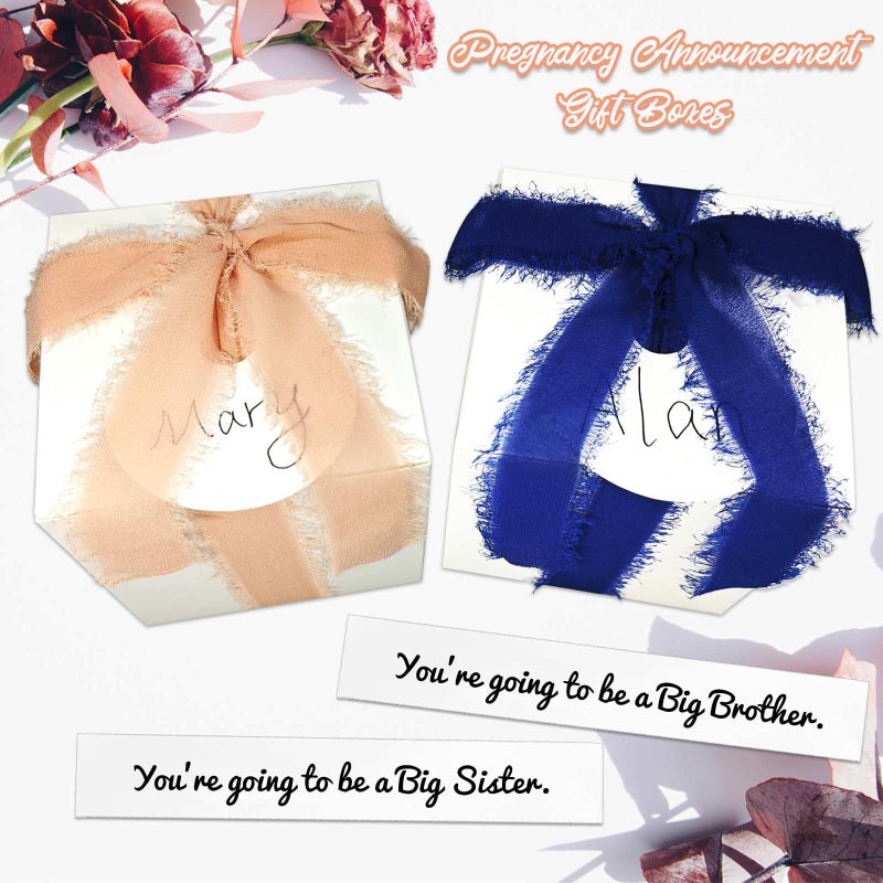 Senfaro 2 Pregnancy Announcement Boxes Pop Balloon with Message Baby Pregnancy Reveal Gift Box Surprise Baby Announcement Ideas for Grandparents Dad Children Friends - Image 5