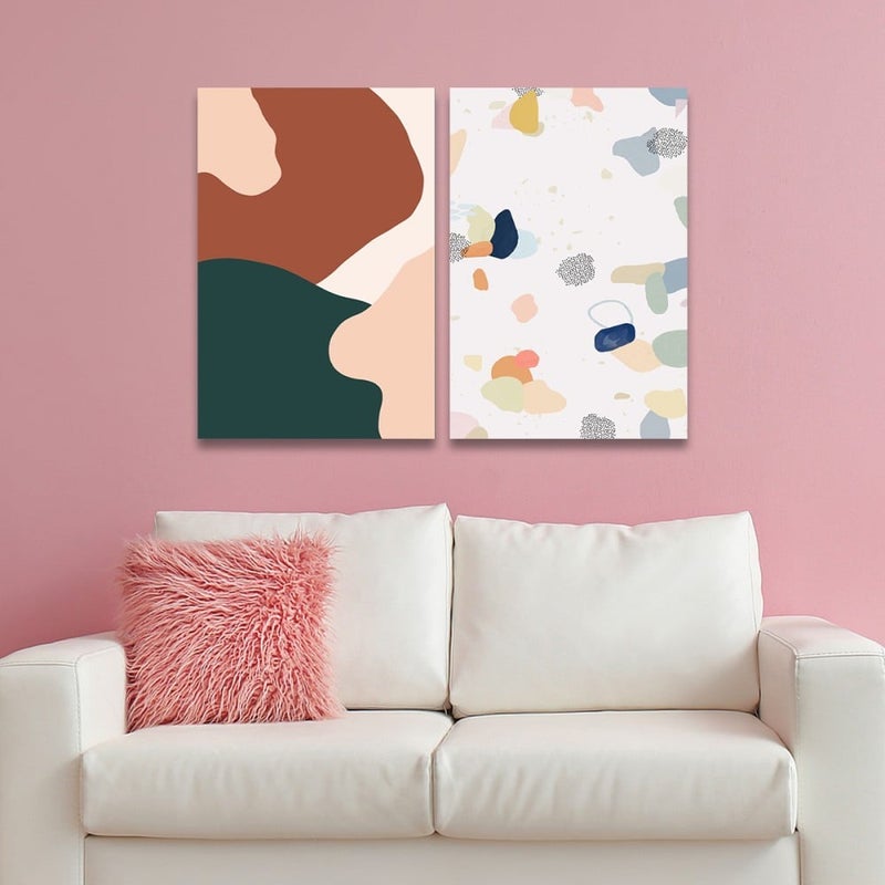 Marktna A double canvas painting with a modern design, total size 100 x 70 cm - Image 1