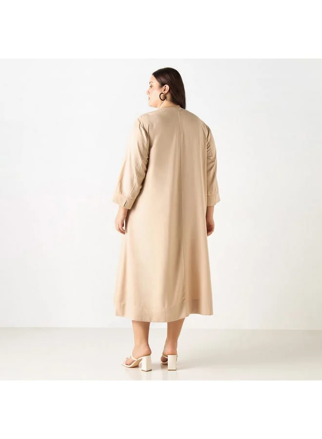 Ulla Popken Beige Midi Dress