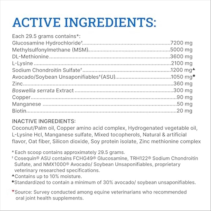 Nutramax Laboratories Cosequin ASU Joint & Hoof Pellets Joint Health Supplement for Horses - Pellets with Glucosamine, Chondroitin, MSM, and Biotin, 1200 Grams - Image 5