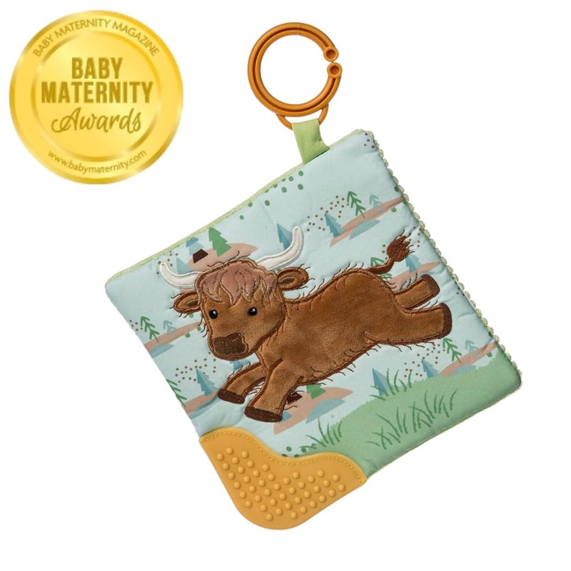 Mary Meyer Crinkle Teether Toy with Baby Paper and Squeaker 6 x 6Inches Hetty Highland Cow - Image 3