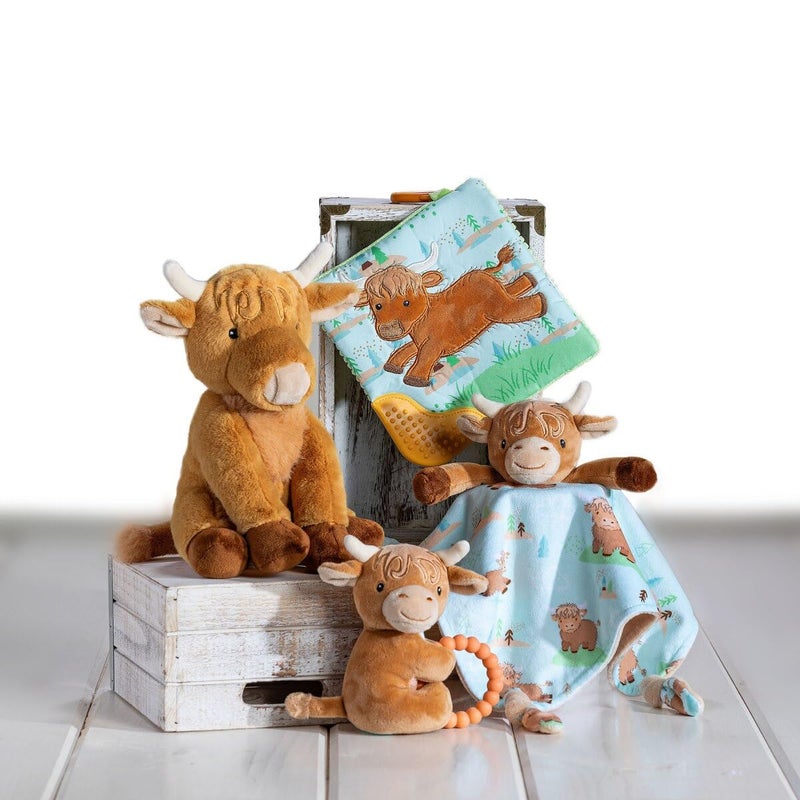 Mary Meyer Crinkle Teether Toy with Baby Paper and Squeaker 6 x 6Inches Hetty Highland Cow - Image 2