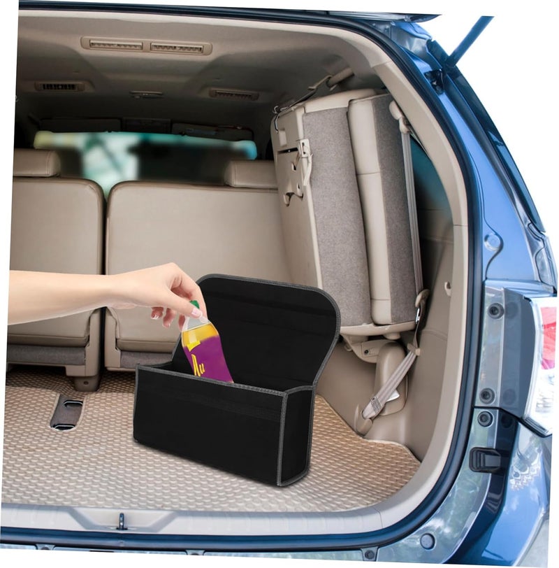 Ciieeo Felt Trunk Storage Bag Foldable Car Organizer Pouch for Vehicle Portable Storage Solution for SUVs Black - Image 5